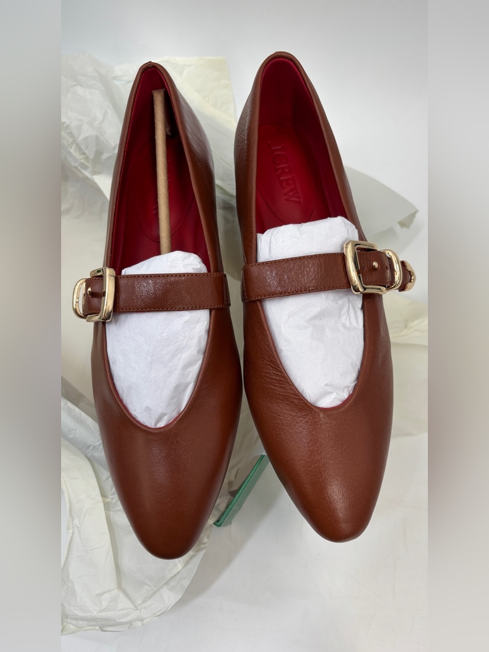 J.Crew Bea Mary Jane ballet flats leather in English Saddle Brown - Picture 7 of 8